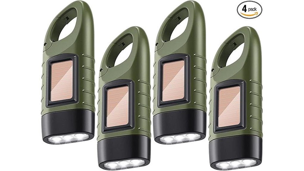 hand crank solar led flashlight pack