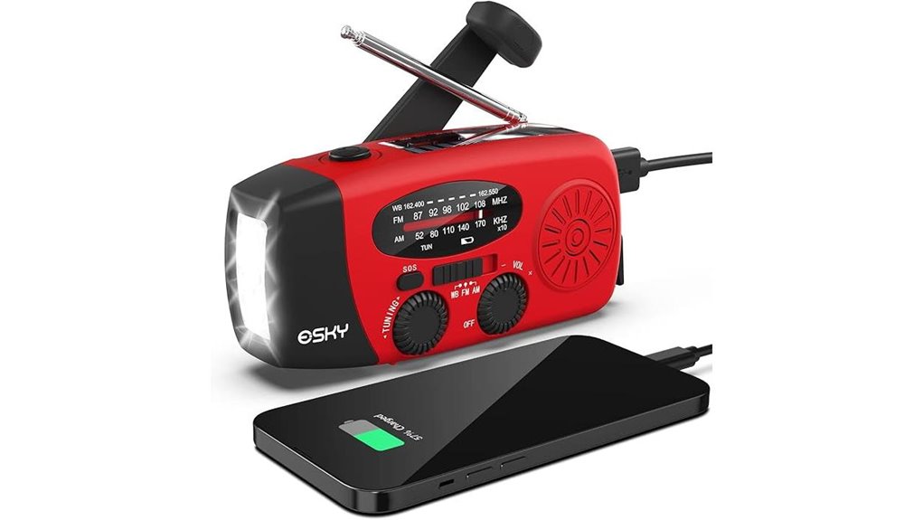 handcrank solar radio flashlight