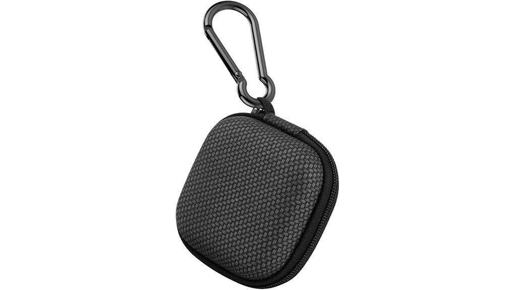 hard eva earbud case with carabiner