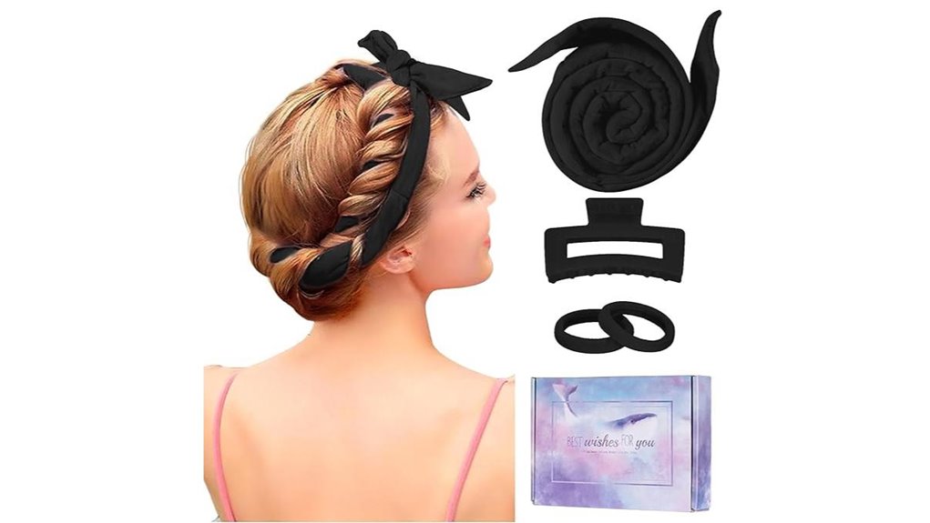 heatless 60 inch black curling headband