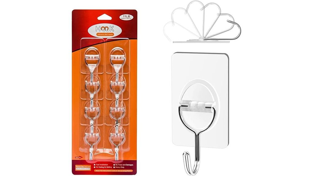 heavy duty clear adhesive hooks