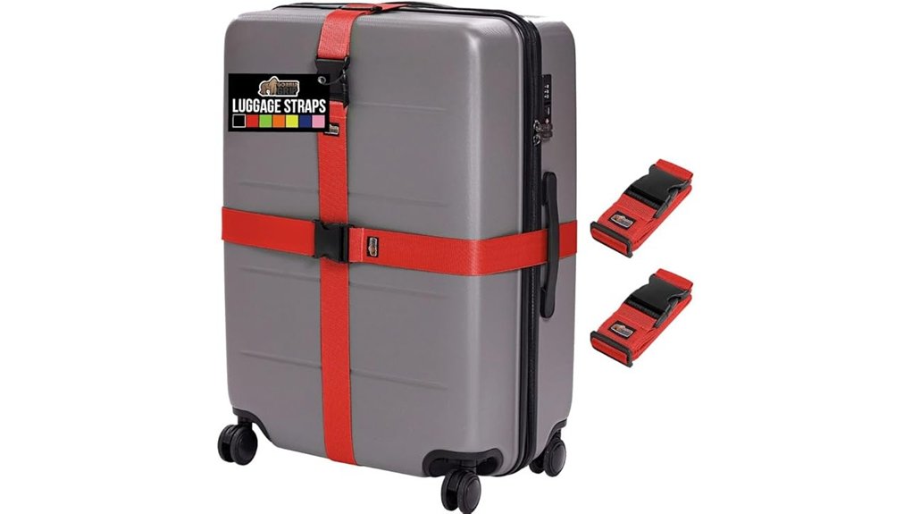 heavy duty red luggage straps
