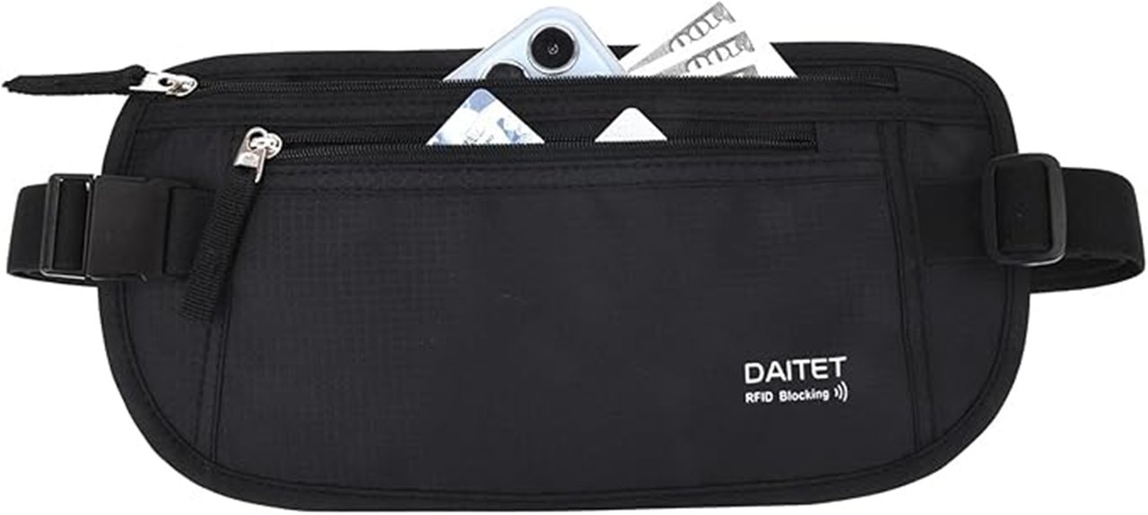 hidden rfid blocking travel belt