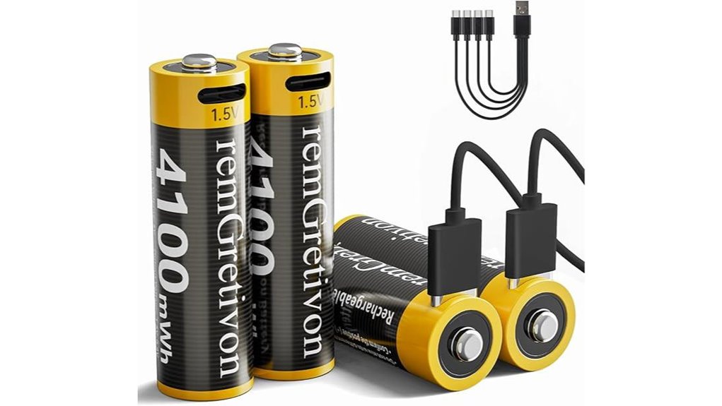 high capacity usb c rechargeable aas