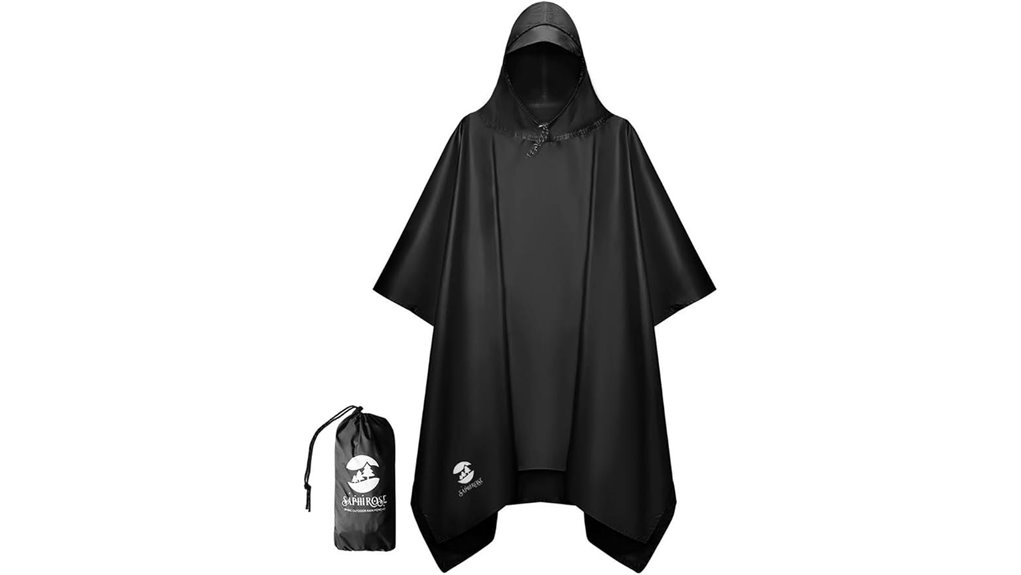 hooded waterproof rain poncho