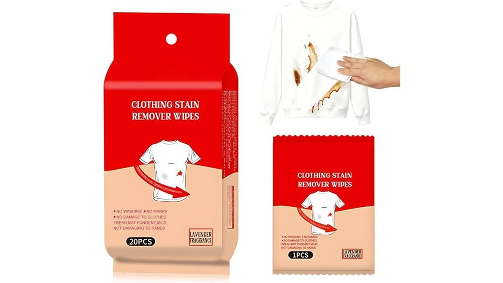 individually packaged stain remover wipes