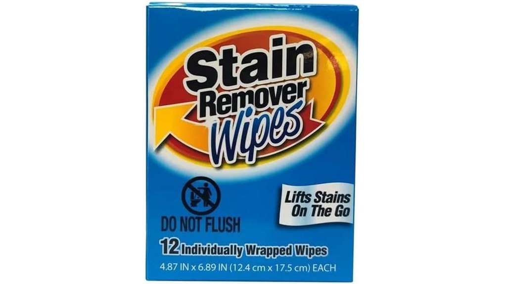 individually wrapped stain removing wipes