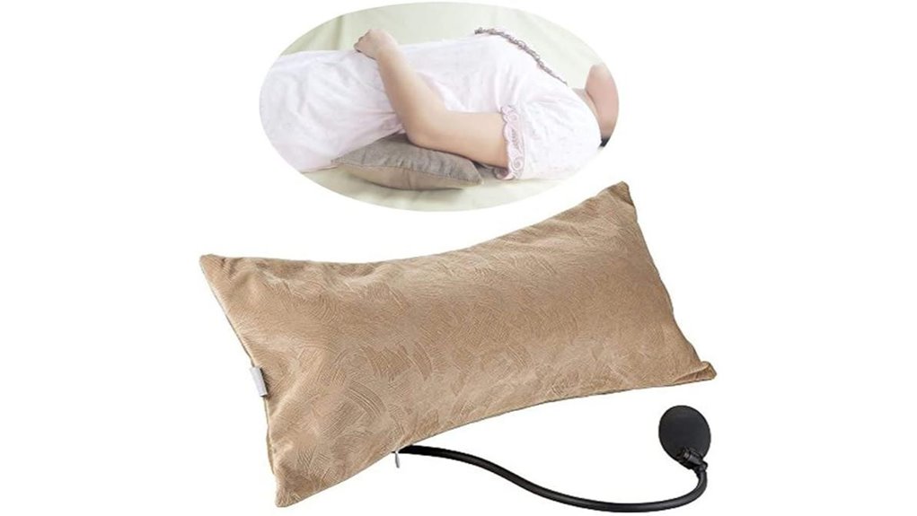 inflatable khaki lumbar support pillow