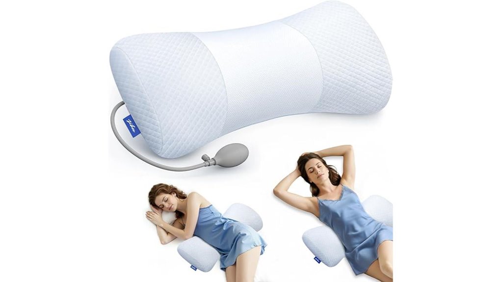 inflatable memory foam lumbar pillow
