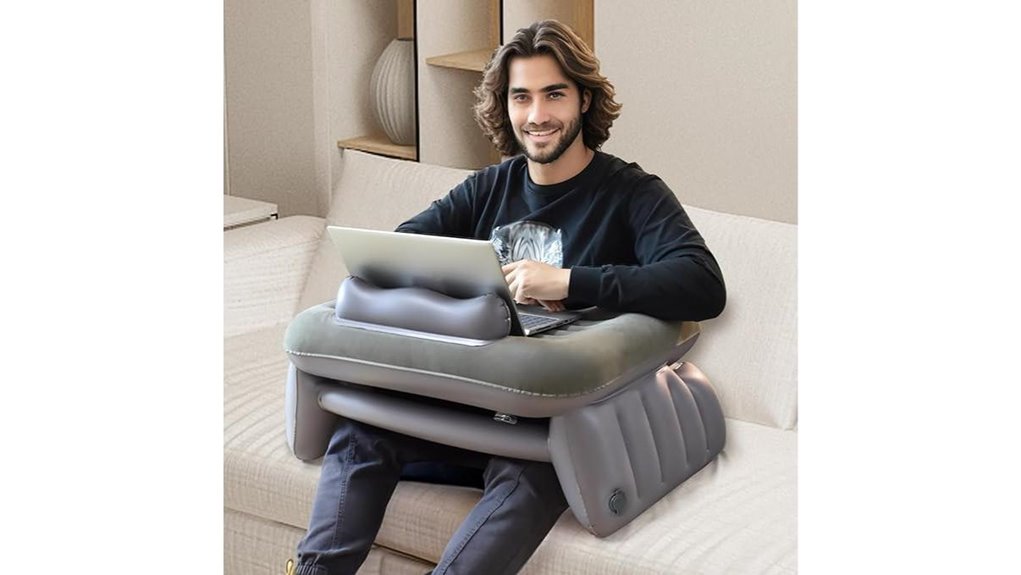 inflatable reading laptop pillow