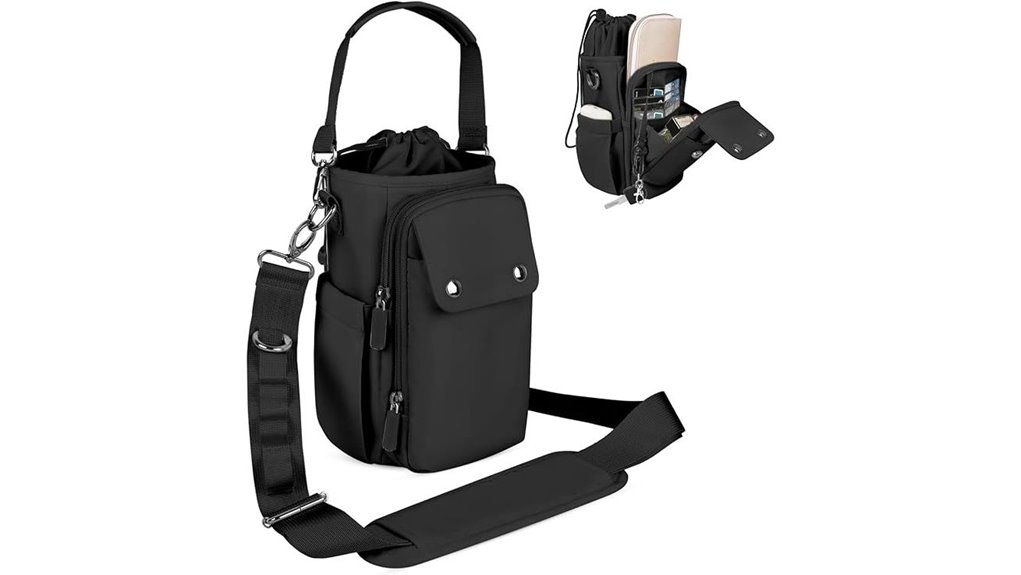 insulated crossbody bottle phone pocket