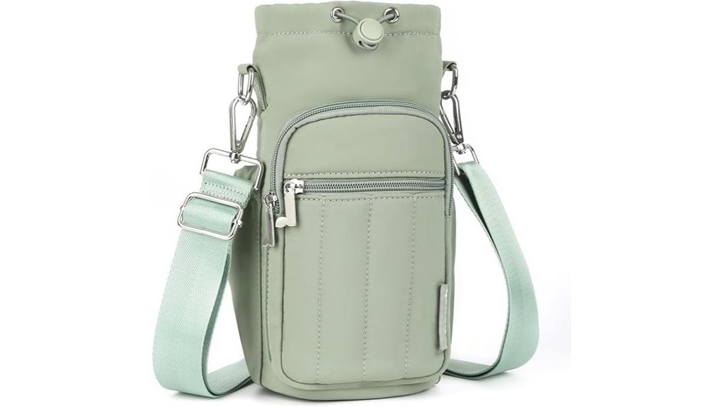 insulated crossbody water bottle carrier