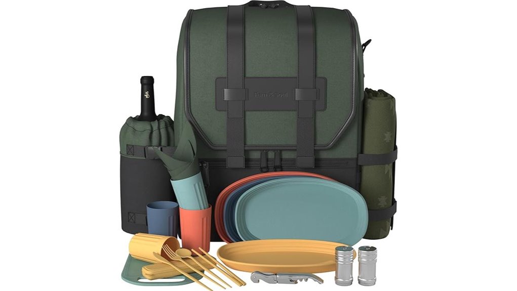 insulated fern picnic backpack