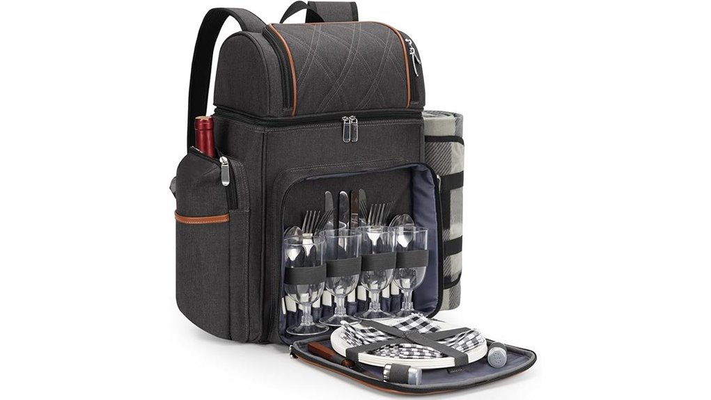 insulated four person picnic backpack