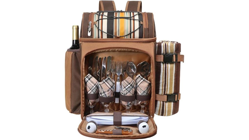 insulated four person picnic backpack