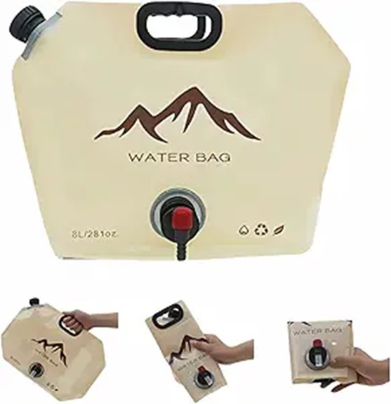 khaki collapsible 8l waterjug