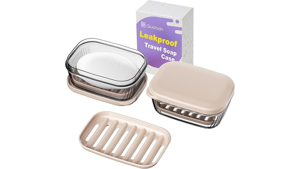khaki travel leakproof soapcase