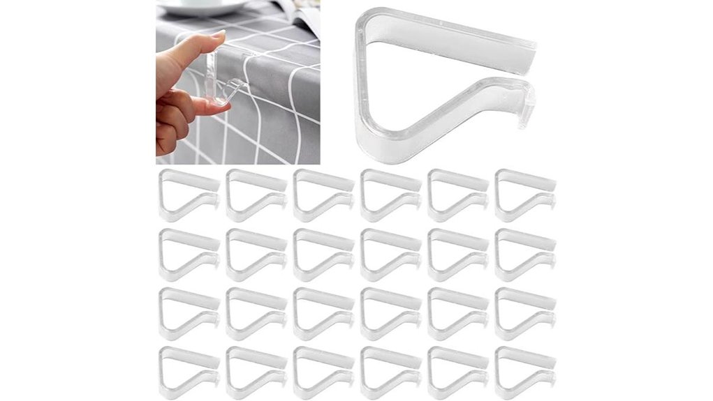 large transparent tablecloth clips