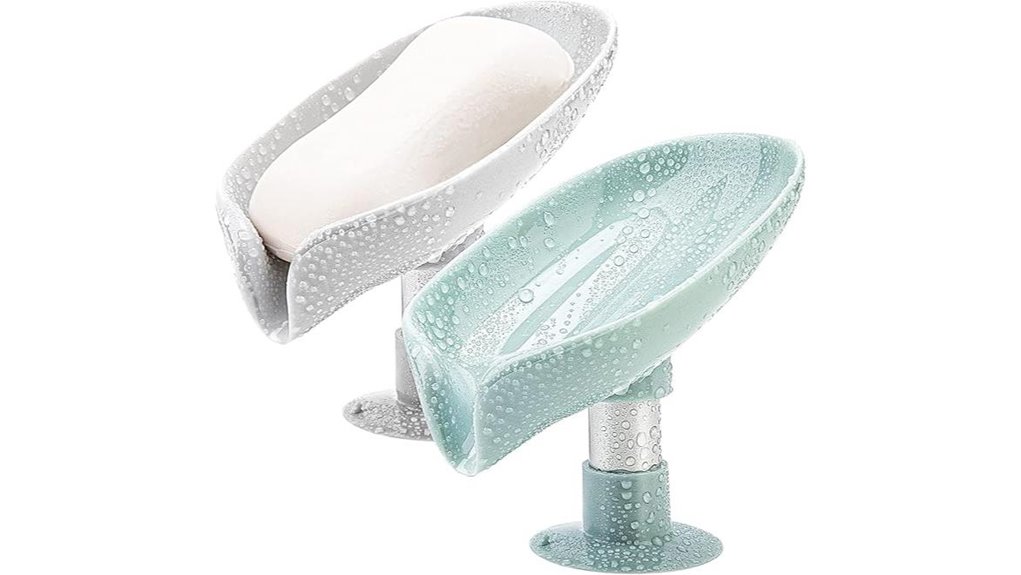 leaf shaped self draining soap holders