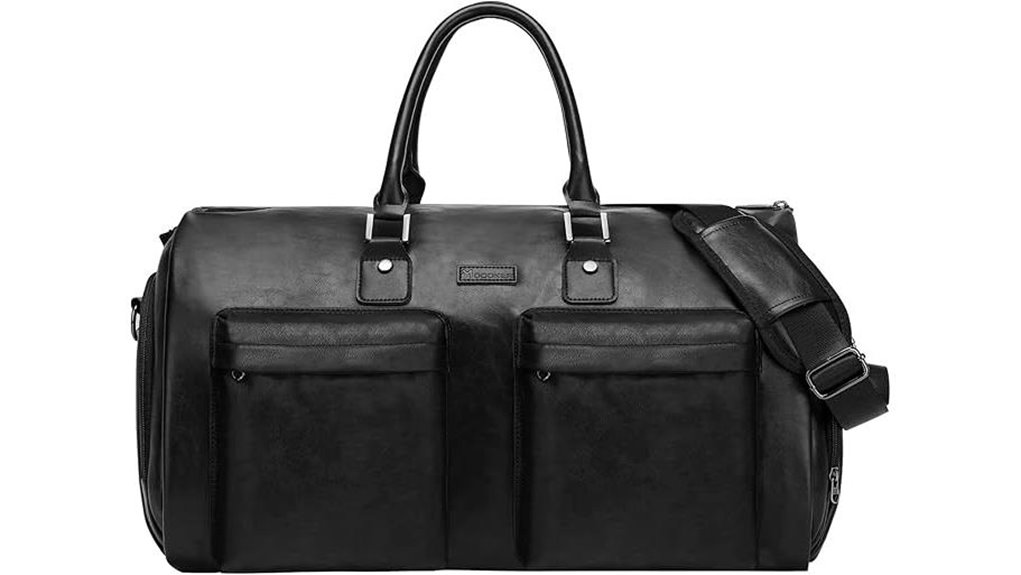 leather travel bag with strap
