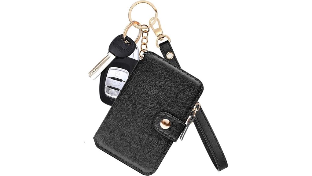 leather women s cardholder keychain wallet