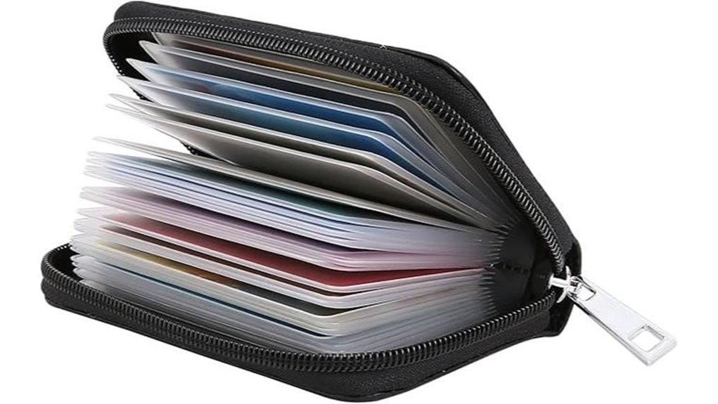 leather zipper wallet 26 slots