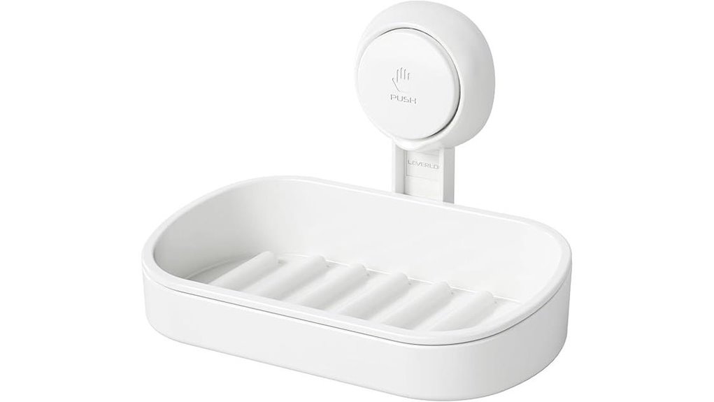 leverlock self draining soap holder
