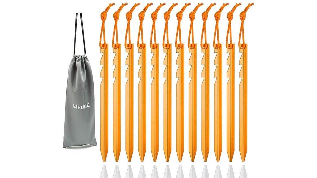 lightweight anodized aluminum tent pegs