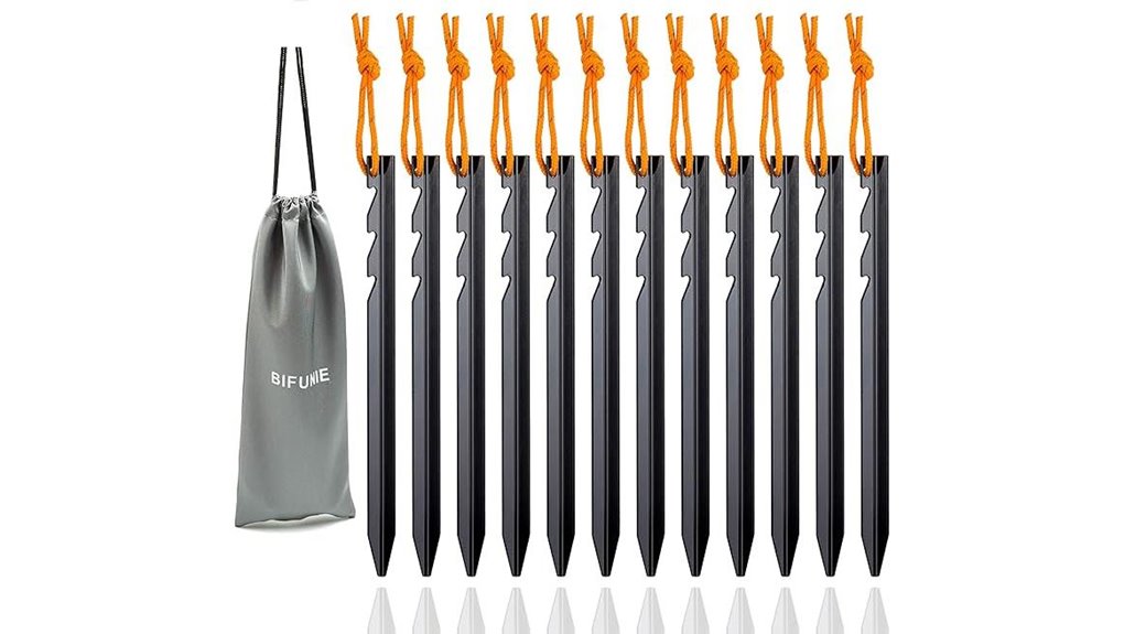 lightweight reflective aluminum tent stakes