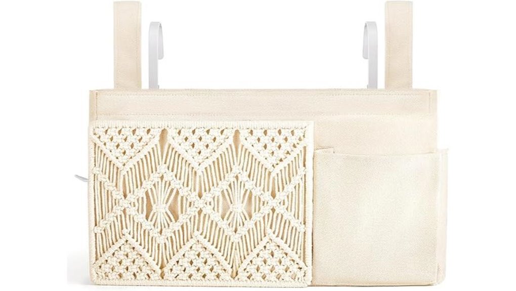 macrame bedside caddy organizer