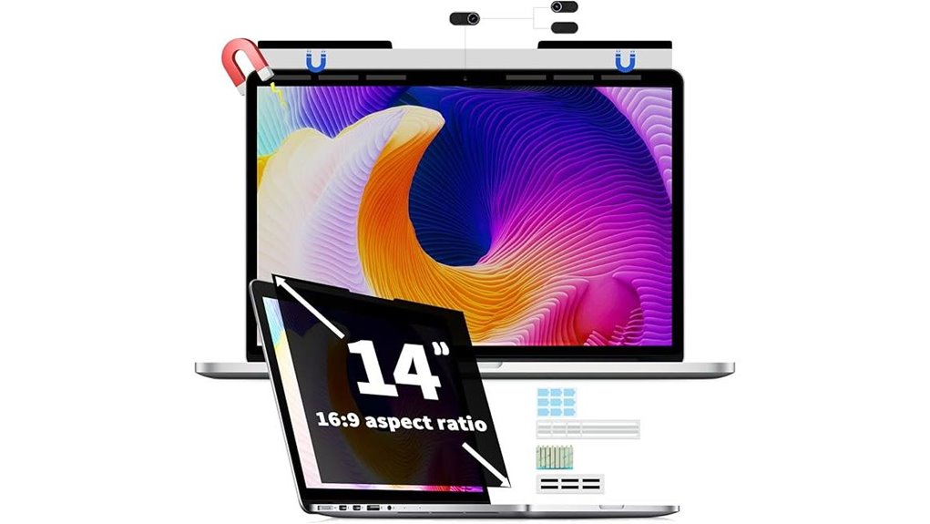 magnetic 14 inch 16 9 privacy protector
