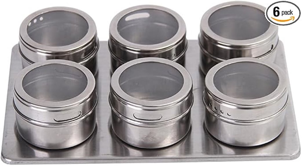 magnetic set of six tins