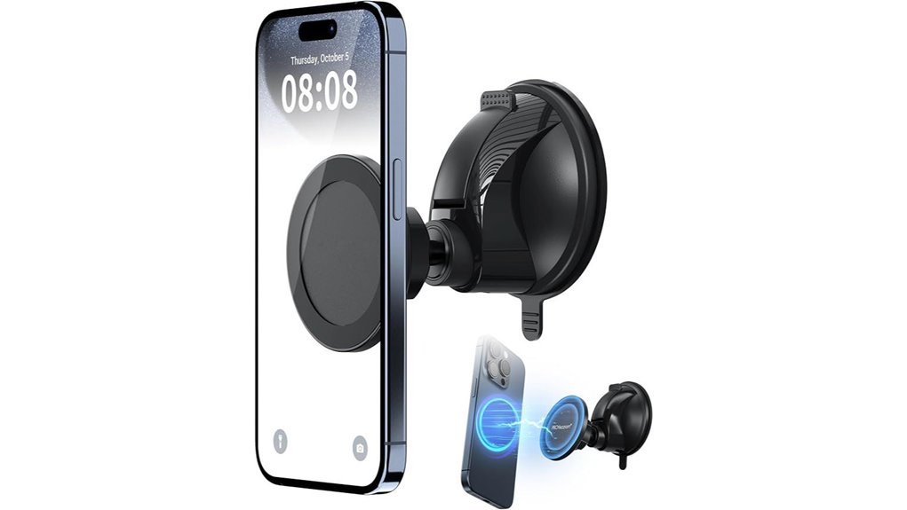 magnetic shower mirror phoneholder