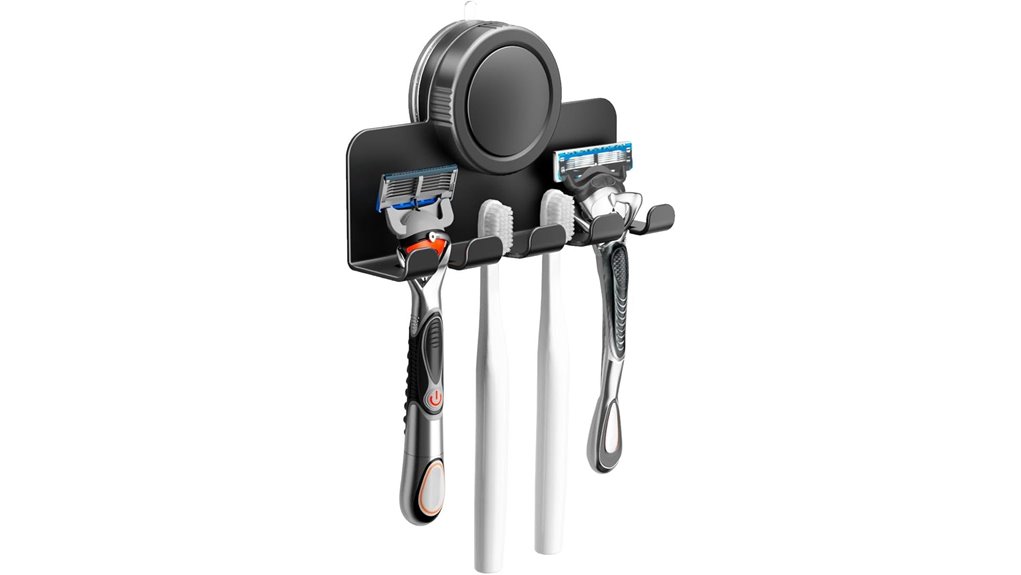 matte black suction razor holder