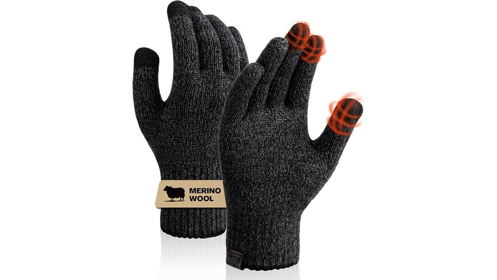 merino wool touchscreen glove liners
