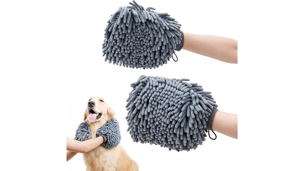 microfiber chenille dog drying gloves