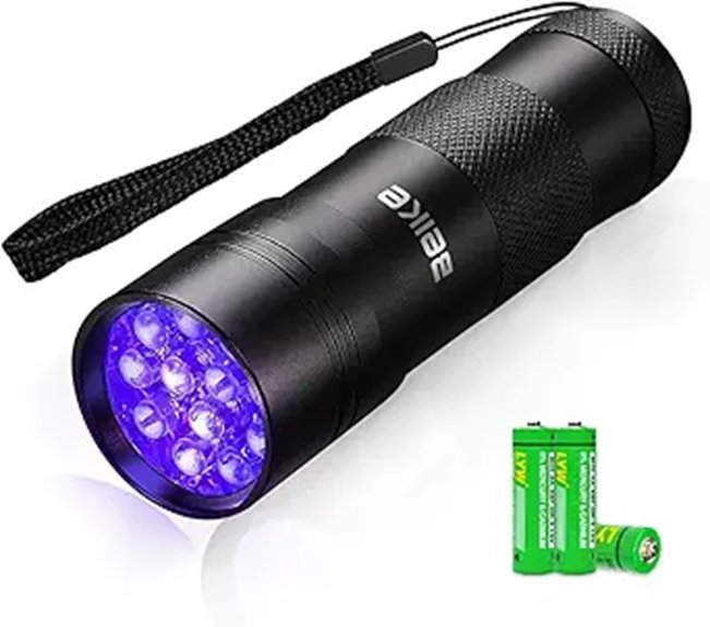 mini 12 led uv blacklight flashlight