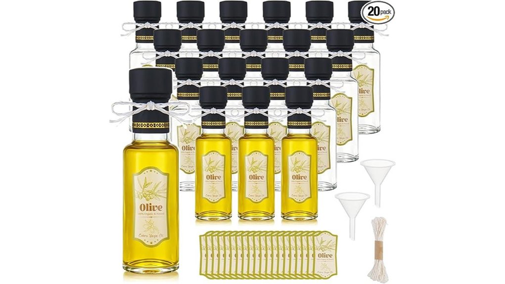 mini 4oz glass olive oil bottles