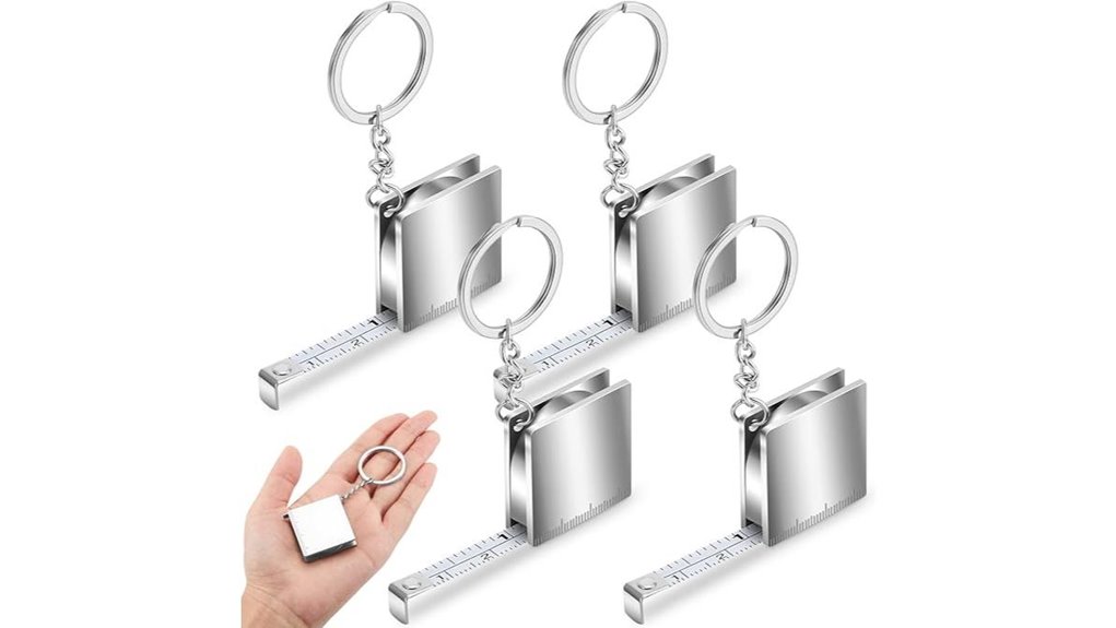 mini retractable metal tapemeasure keychain