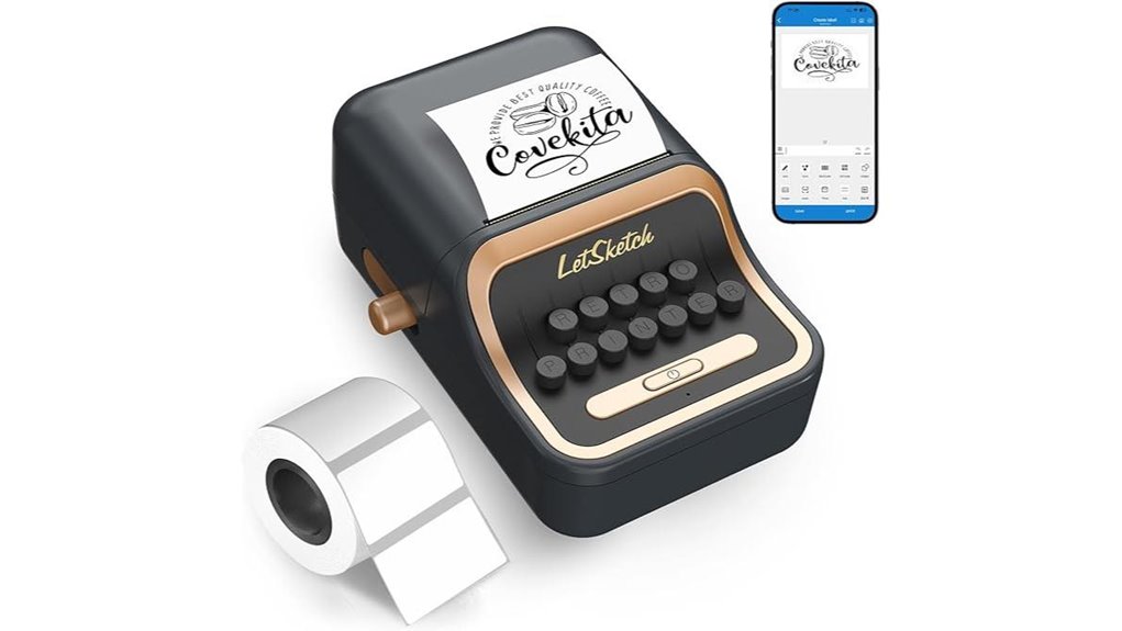 mini retro bluetooth thermal label