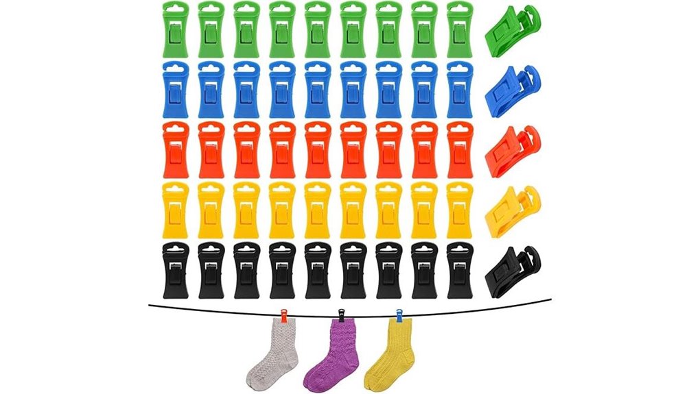 multi color sock clips set