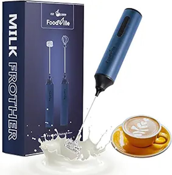 navy blue rechargeable milk frother