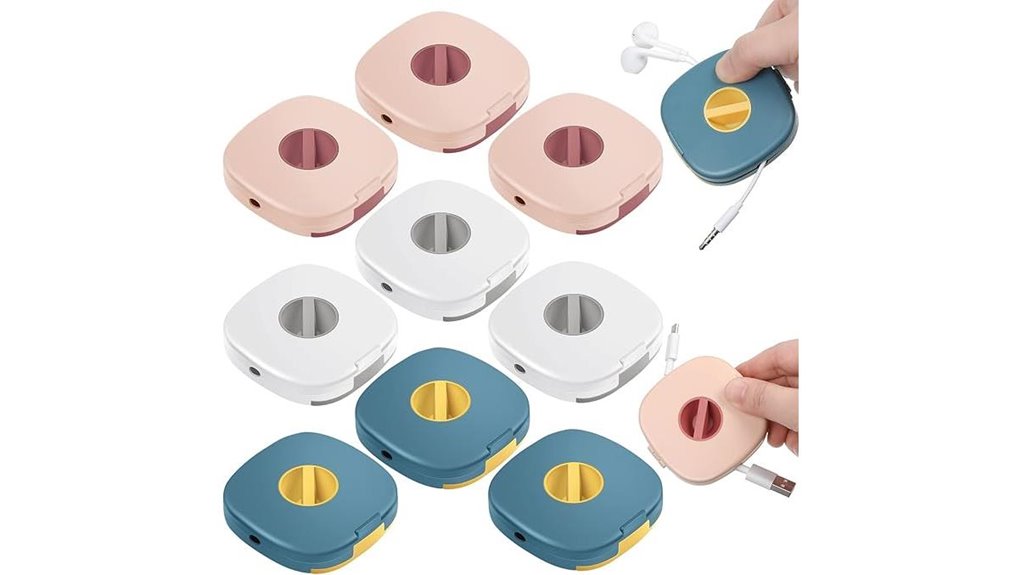 nine pack retractable cable organizer