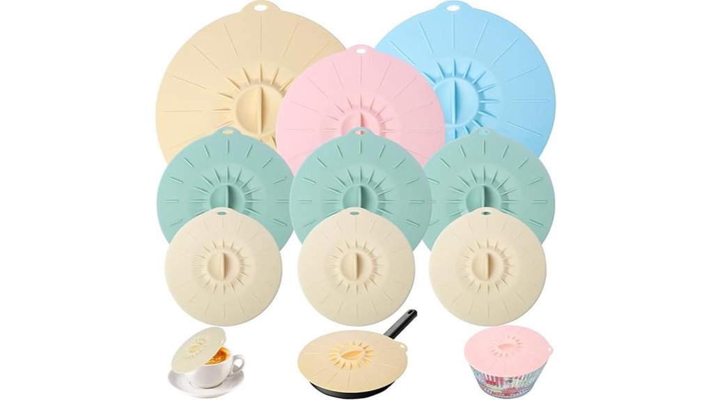 nine piece heat resistant silicone lids