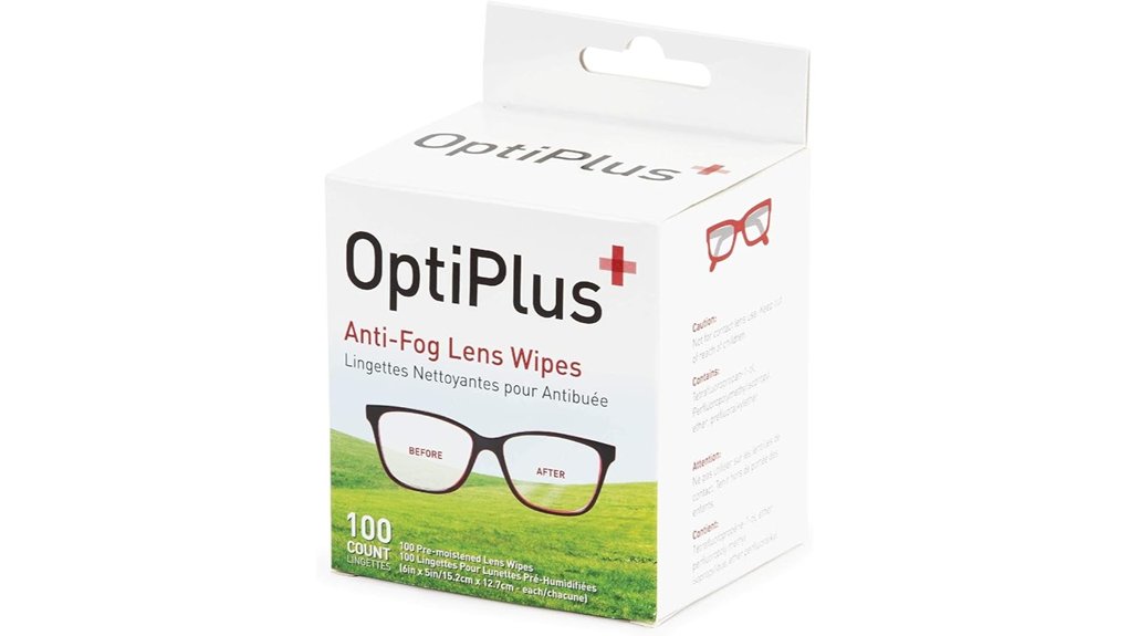 optiplus anti fog pre moistened wipes