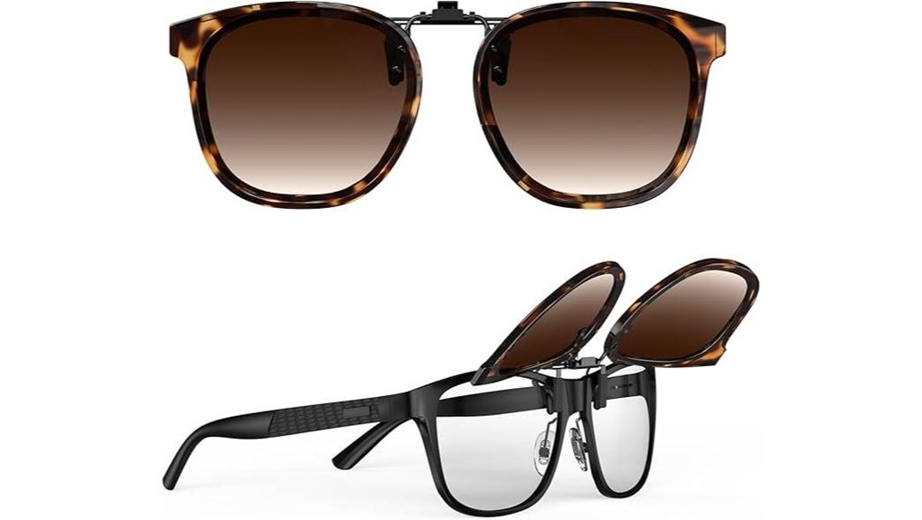 oversized polarized clip on sunglasses