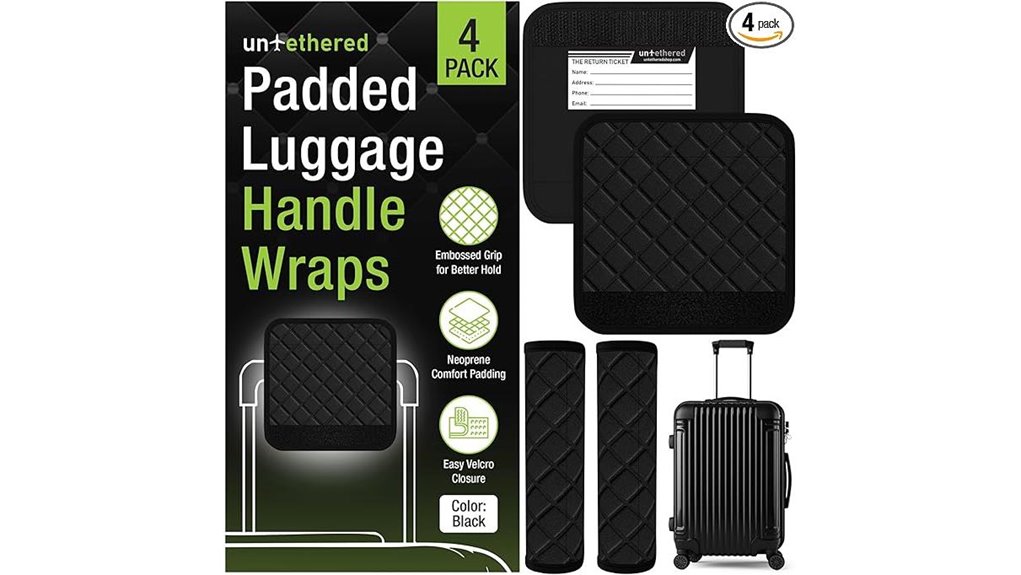 padded neoprene luggage handle wraps