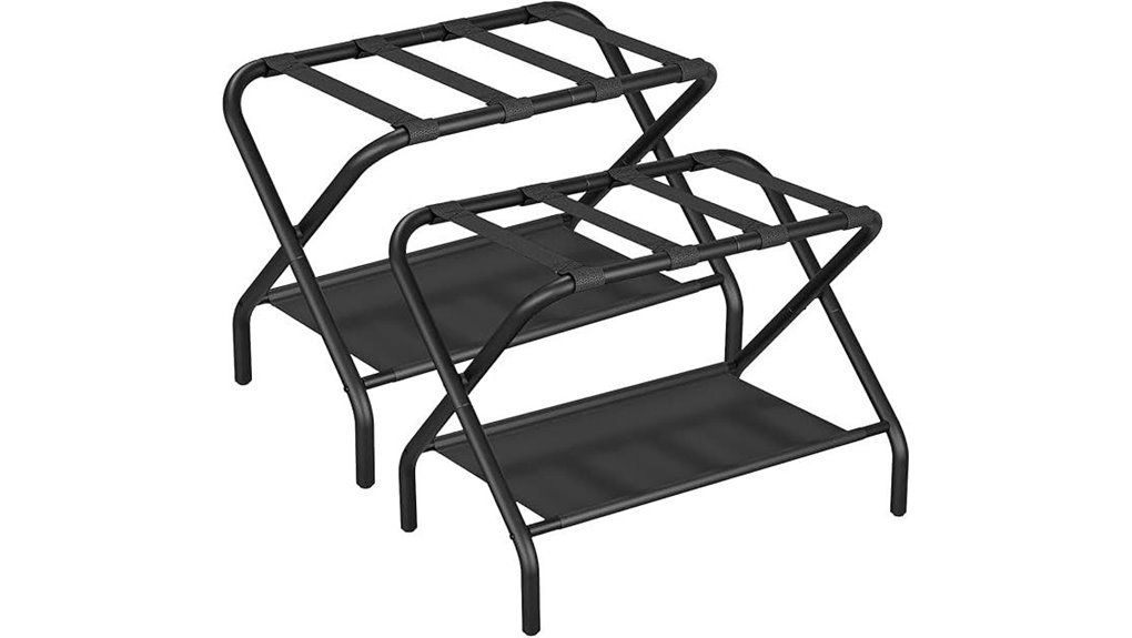 pair of foldable luggage racks