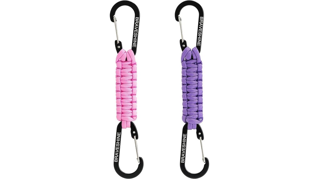 paracord keychain carabiner d ring