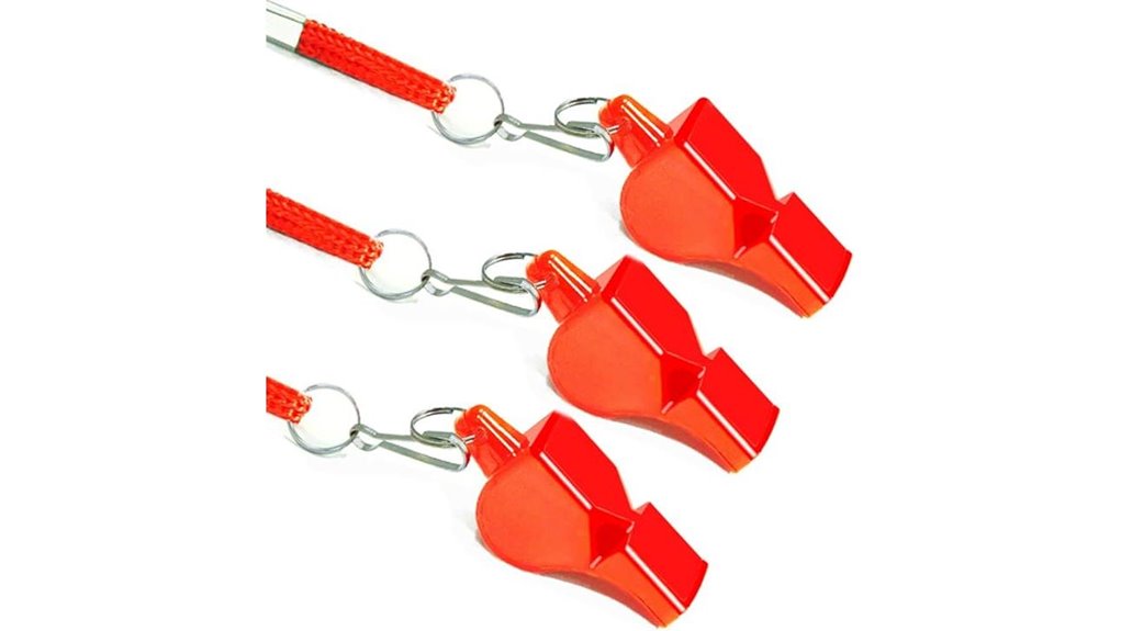 pealess loud emergency whistle pack